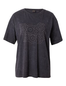 BOSS Тениска 'C_Eband_1' черно / сребърно