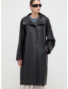Непромокаемо палто Max Mara Leisure дамски в черно преходен модел с уголемена кройка 2416021078600
