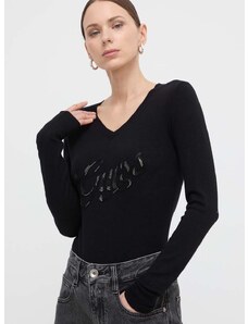 Пуловер Guess MYLA дамски в черно от лека материя W4GR25 Z2NQ2