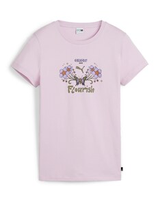 PUMA Тениска 'GROW FLOURISH' маслина / светлолилаво / бледорозово / черно