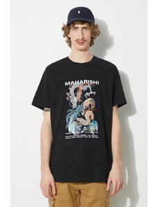 Памучна тениска Maharishi Double Dragons Organic T-Shirt в черно с принт 1080.BLACK