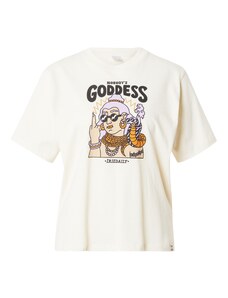 Iriedaily Тениска 'No Goddess' бежово / оранжево / черно / бяло