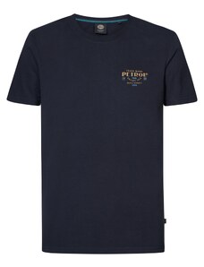 Petrol Industries Тениска нейви синьо / светлосиньо / умбра / бяло