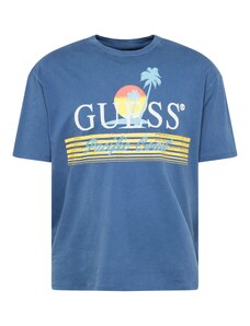 GUESS Тениска 'PACIFIC COAST' сапфирено синьо / жълто / оранжево / бяло