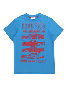 HUGO Тениска синьо / червено