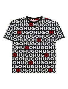 HUGO Тениска червено / черно / бяло
