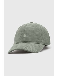 Памучна шапка с козирка Carhartt WIP Harlem Cap в зелено с изчистен дизайн I028955.1YFXX
