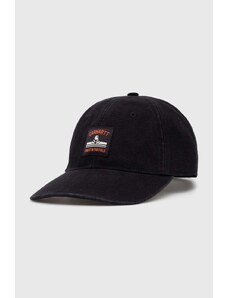 Памучна шапка с козирка Carhartt WIP Field Cap в черно с апликация I033216.89XX