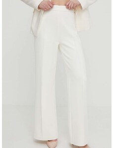 Панталон Calvin Klein в бежово с широка каройка, висока талия K20K207067