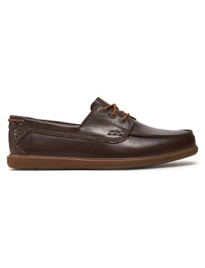 Обувки Clarks Bratton Boat 26176095 Dark Brown Lea