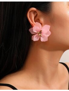Creative Атрактивни дамски обеци с цвете в розово - код S3249