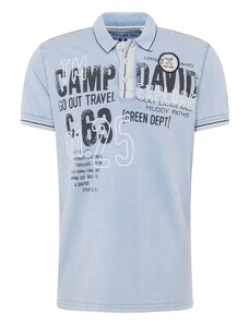 CAMP DAVID Тениска гълъбово синьо / черно / бяло