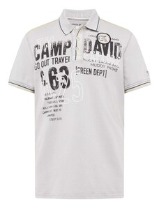 CAMP DAVID Тениска светлосиво / черно / бяло