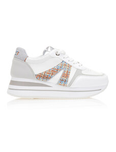 Tsoukalas Спортни обувки в бял цвят, от изкуствена кожа с лурекс детайли и кристали