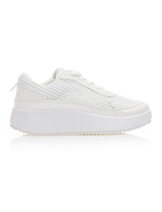 Tsoukalas Спортни обувки в бял цвят, от изкуствена кожа с плетен дизайн и детайли от лачена кожа