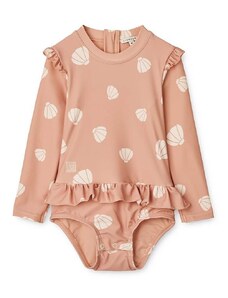 Цял бебешки бански Liewood Sille Baby Printed Swimsuit в розово