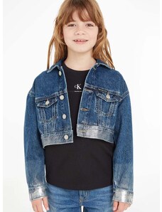Детско дънково яке Calvin Klein Jeans в синьо
