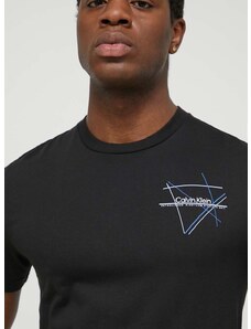 Памучна тениска Calvin Klein в черно с принт K10K112482