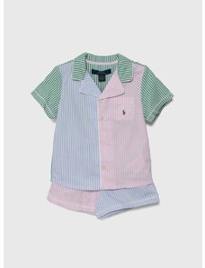 Детска памучна пижама Polo Ralph Lauren с изчистен дизайн