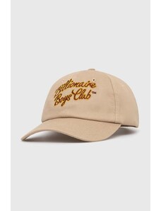 Памучна шапка с козирка Billionaire Boys Club Script Logo Embroidered в бежово с апликация B24144