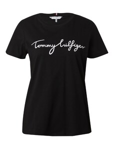 TOMMY HILFIGER Тениска черно / бяло