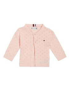 Бебешки памучен пуловер Tommy Hilfiger в розово