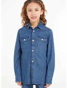 Детска дънкова риза Tommy Hilfiger в синьо