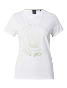 BOSS Тениска 'Eventsa' светлозелено / бяло