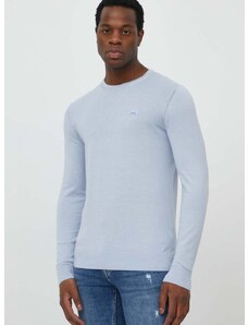 Пуловер с коприна Calvin Klein в синьо от лека материя K10K113159