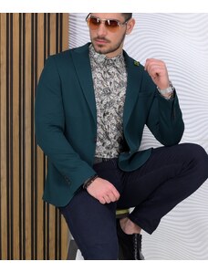 AVIV Мъжко стилно структурно зелено сако Slim Fit