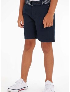 Детски къси панталони Tommy Hilfiger в тъмносиньо с регулируема талия