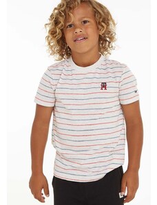 Детска тениска Tommy Hilfiger в сиво с десен