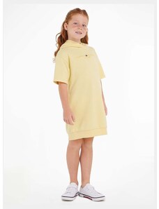 Детска рокля Tommy Hilfiger в жълто къс модел със стандартна кройка