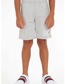 Детски къси панталони Tommy Hilfiger в сиво с регулируема талия