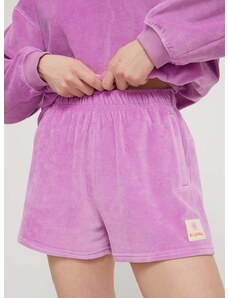 Къс панталон Billabong в лилаво с апликация с висока талия EBJNS00108