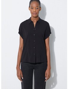Samsoe Samsoe Риза Samsoe MAJAN дамска в черно със стандартна кройка с класическа яка F19123672