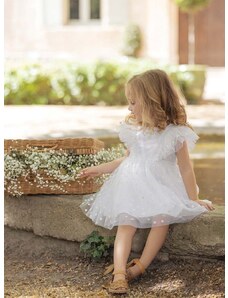 Бебешка рокля Tartine et Chocolat в бяло къса разкроена