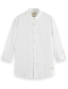 SCOTCH & SODA Риза Linen With Roll-Up 177150 SC0006 white