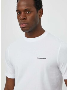 Тениска Karl Lagerfeld в бяло с изчистен дизайн 542221.755020