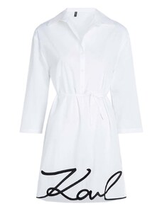 KARL LAGERFELD Рокля Karl Dna Signature Beach Dress 240W2205 100 white