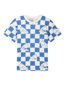 TOM TAILOR Тениска кралско синьо / бяло