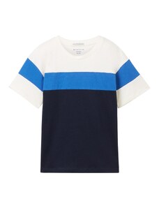 TOM TAILOR Тениска синьо / морскосиньо / бяло