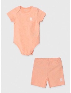 Бебешки памучен комплект Guess в оранжево
