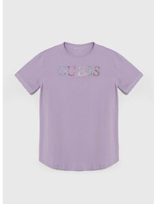 Детска тениска Guess в лилаво
