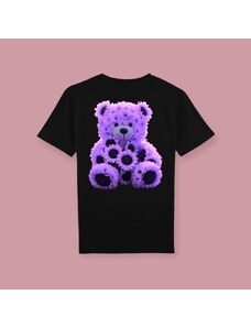 NAZAZU Дамска памучна тениска в цвят по избор с кръгло деколте Bear- слънчогледи- NZZ 5037
