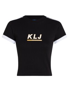 KARL LAGERFELD JEANS Тениска жълто / черно / бяло