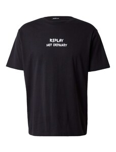 REPLAY Тениска черно / бяло