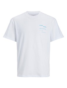 JACK & JONES Тениска 'CHAIN' аквамарин / бяло