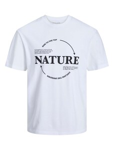 JACK & JONES Тениска 'NATURE' черно / бяло
