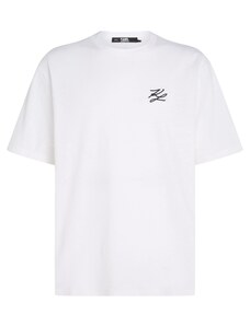Karl Lagerfeld Тениска 'Autograph' черно / бяло